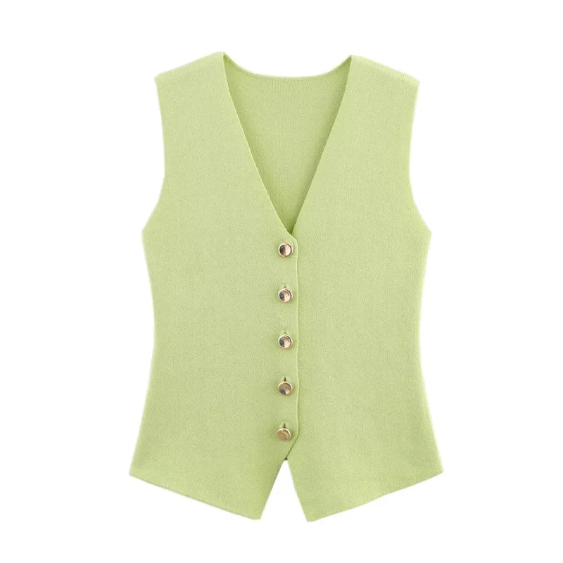 Sera | Knit Button Vest