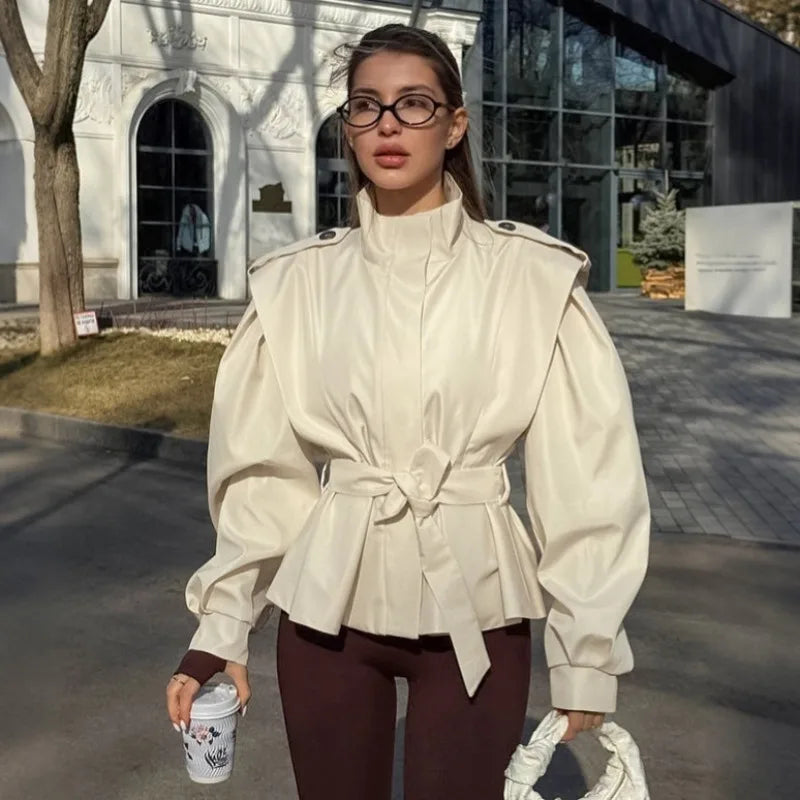 Bianca | Belted Satin Blouse