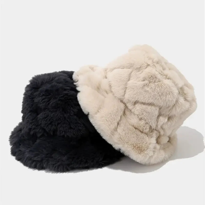 Sable Quilted Faux Fur Bucket Hat