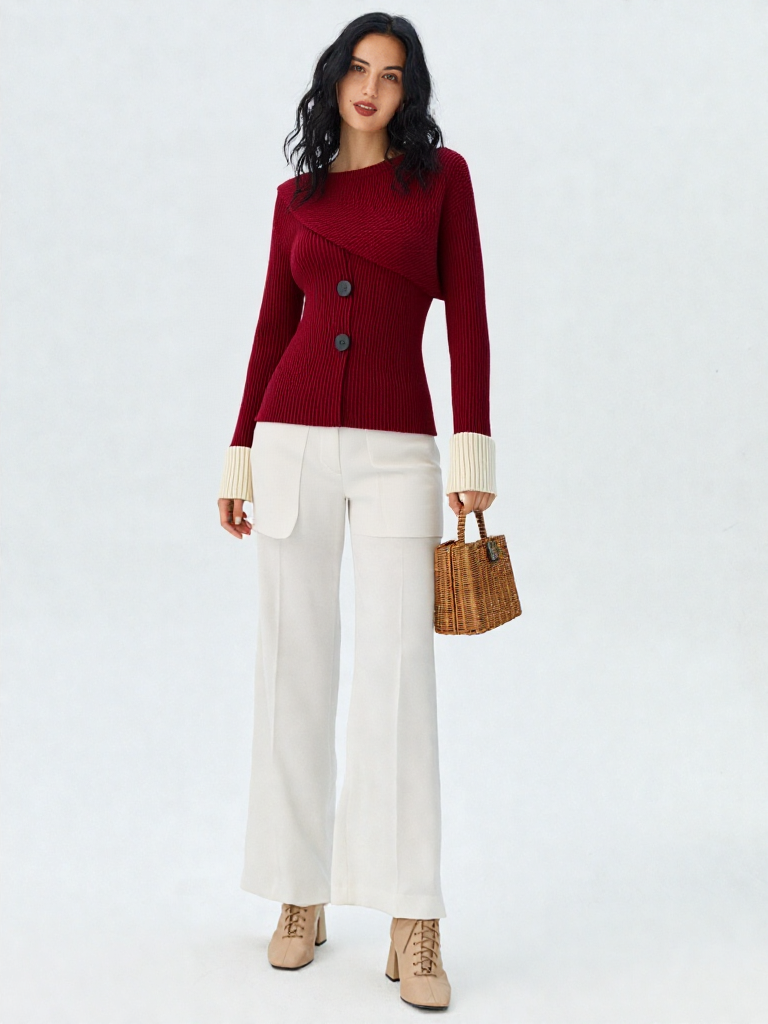 Renée | Elegant Button Sweater