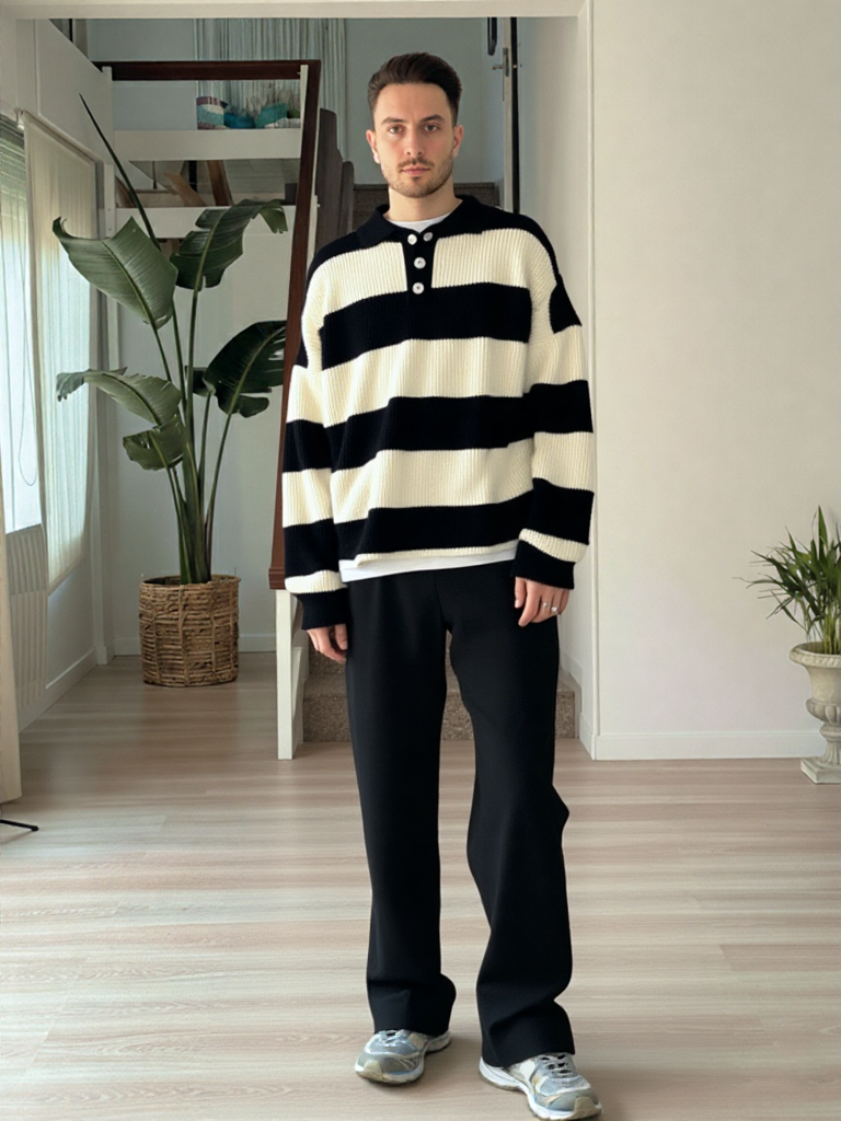 Nico | Striped Knit Polo