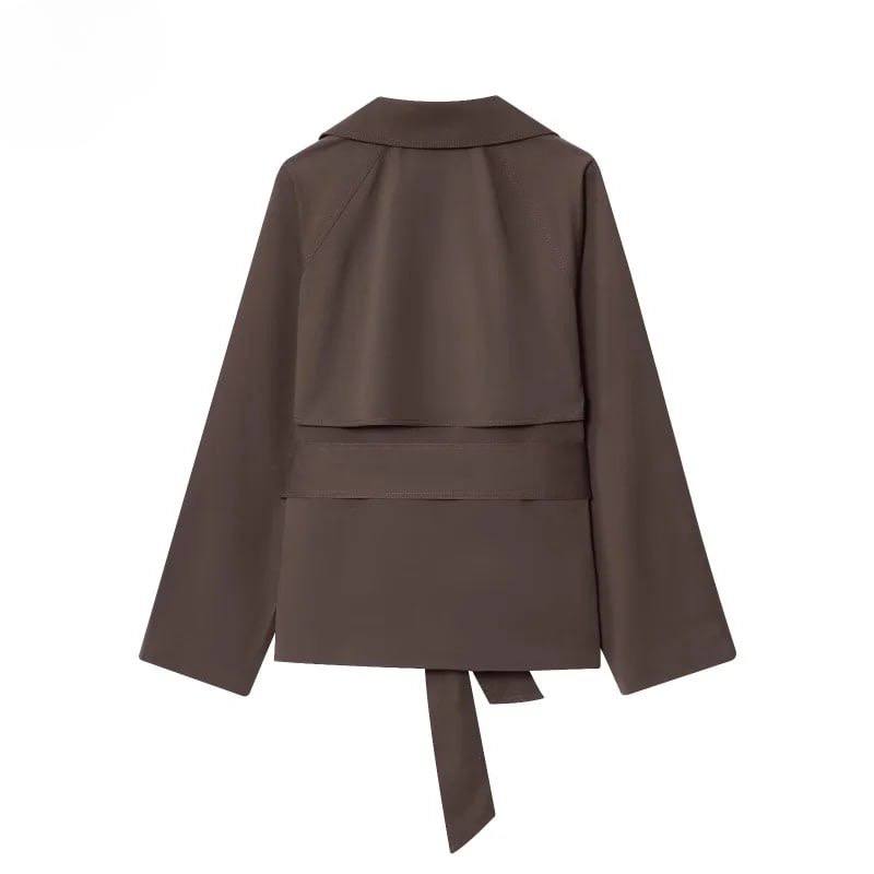 Freya | Lapel Coat with Maillard Belt